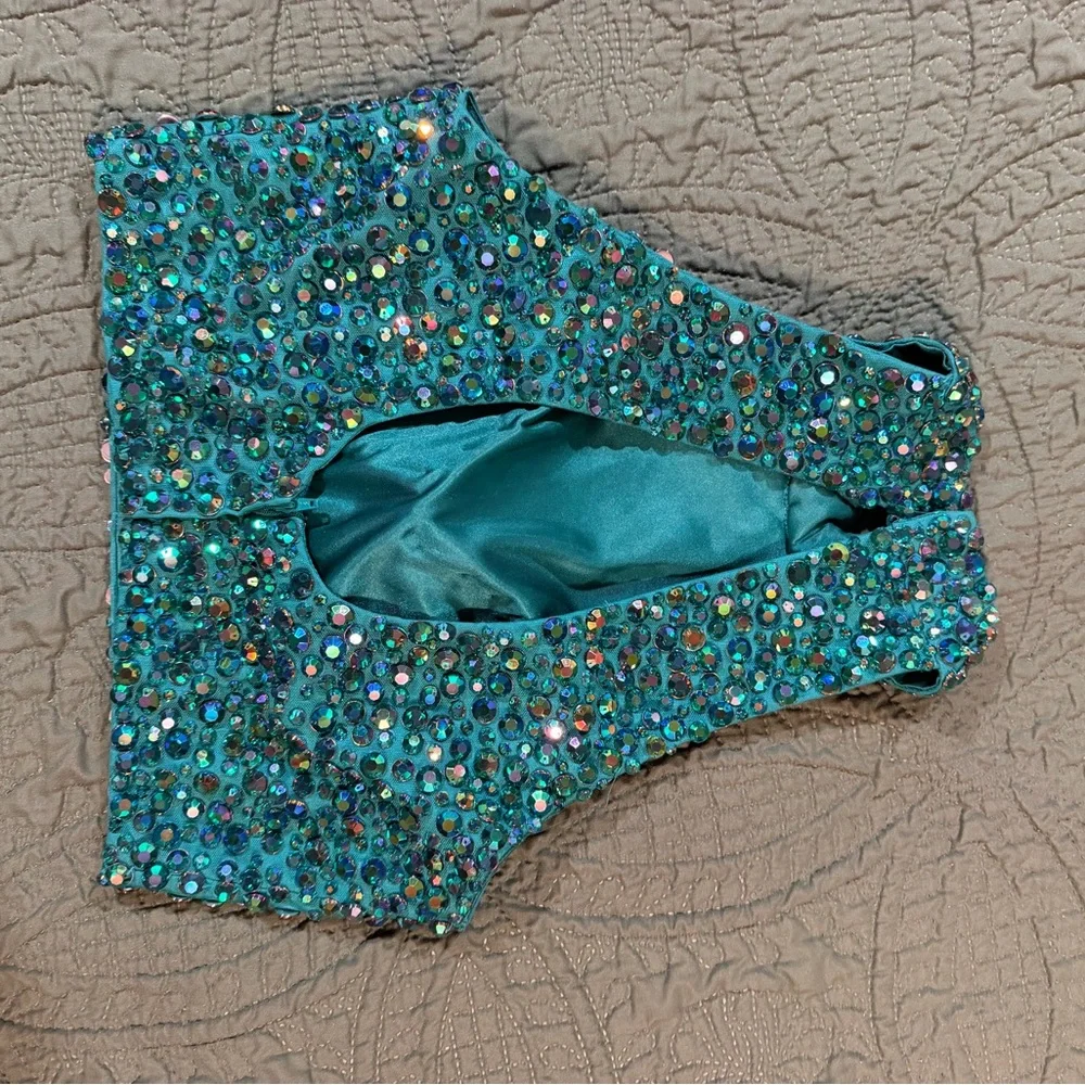Sherri Hill Emerald Green Two Piece Dress - Picture 5 of 9
